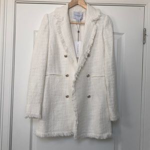 Cream tweed-like jacket blazer